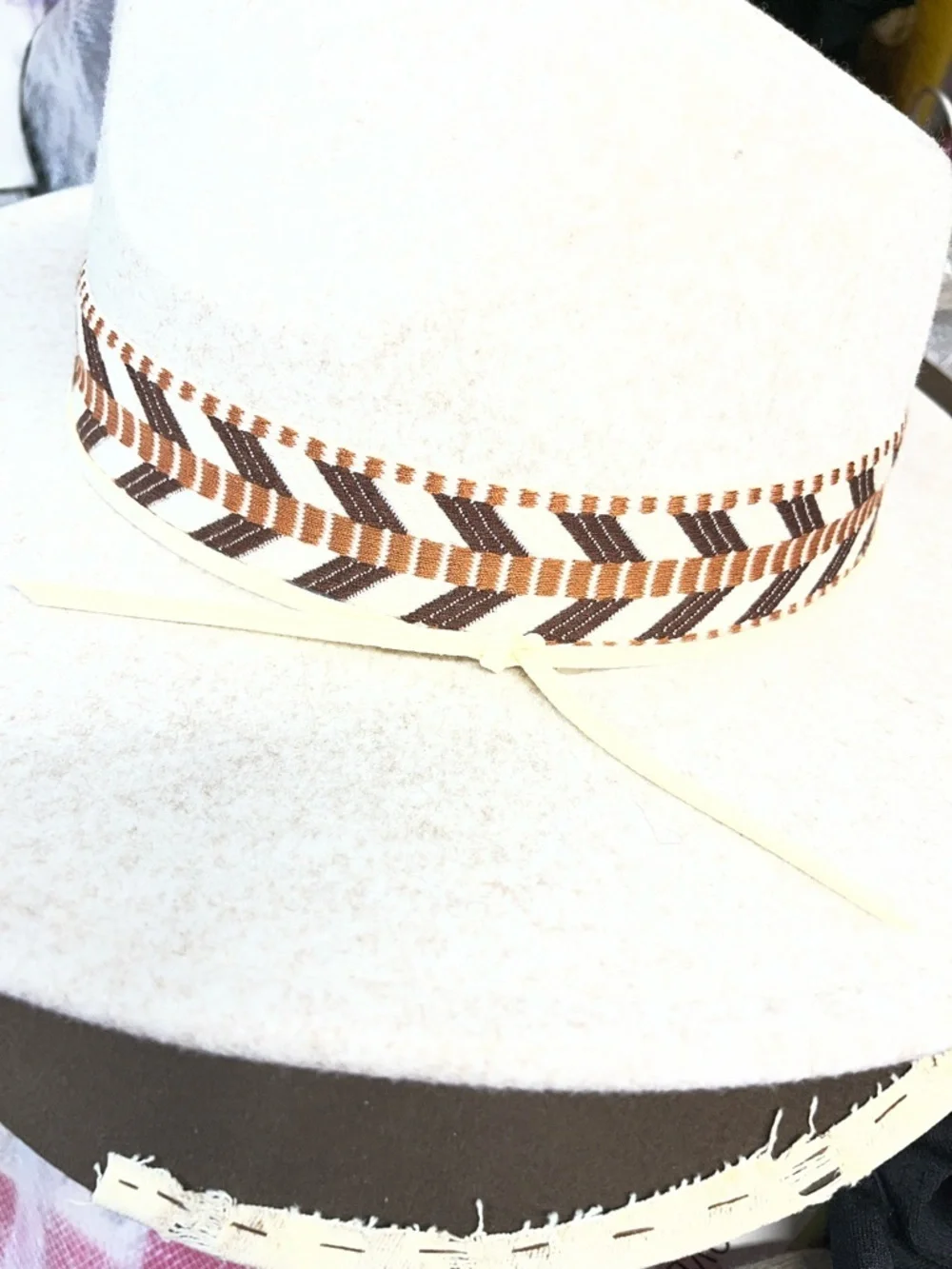 Free People One Size New Wide-Brim Fedora with Decorative Band